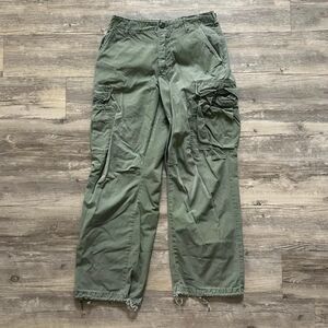 Vintage 70s Military Rip Stop Poplin OG-107 Cargo Pants Size 30x29